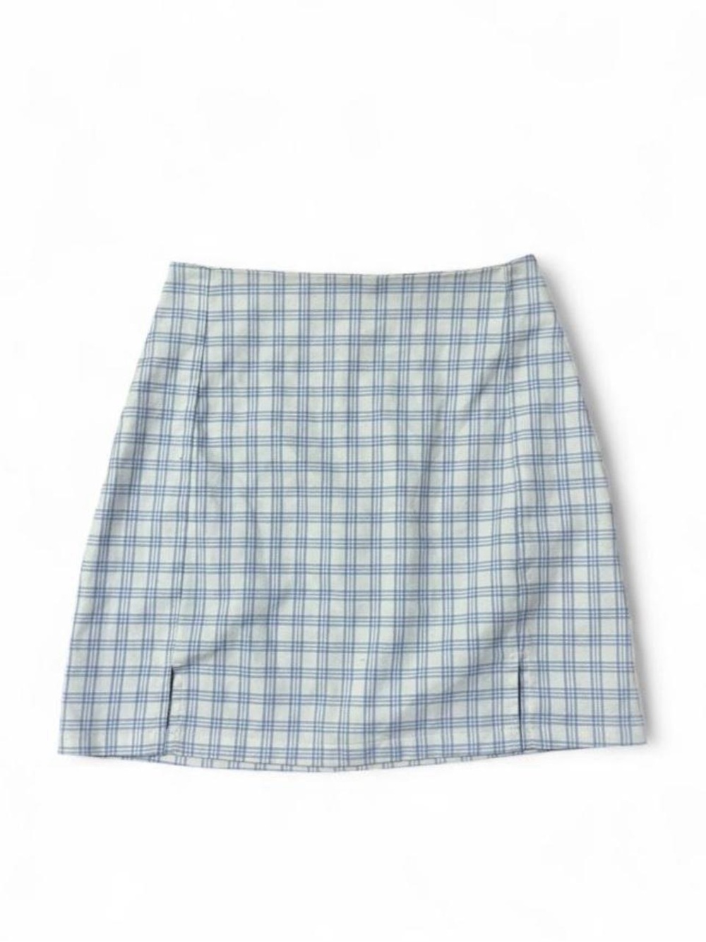 Brandy Melville Light Blue Plaid Mini Skirt